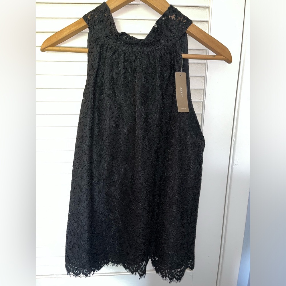 J Crew Lace Top With Back Bow Size Small